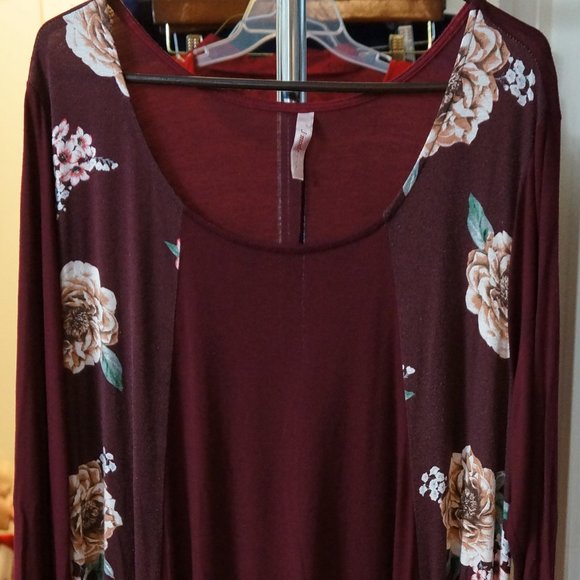 J Mode Burgundy Maxi Dress - Picture 1 of 3